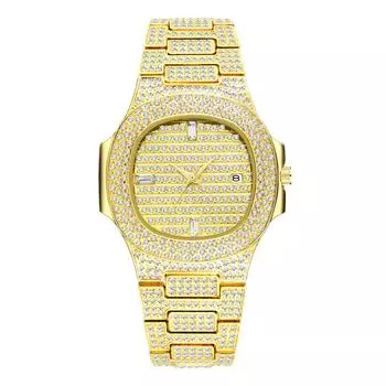 Европейские и американские модные часы класса люкс с календарем и бриллиантами, водонепроницаемые кварцевые мужские часы Gypsophila