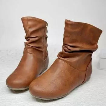 Европейские и американские модные детские ботинки с круглым носком и низким каблуком из искусственной кожи, универсальные простые детские модные ботильоны 2024 года 29 чёрный