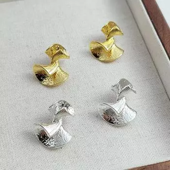 Европейские и американские модные маленькие ароматные серьги из серебра 925 пробы с нерегулярной геометрией, серьги высокого класса, серьги нишевого дизайна серебряный