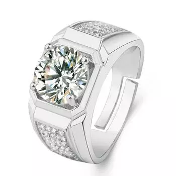 Европейские и американские модные мужские большие кольца с бриллиантами, внешняя торговля, открытое регулируемое кольцо, трансграничные аксессуары с бриллиантами Resizable