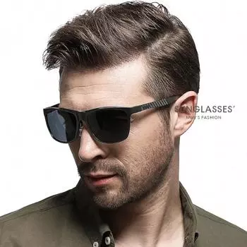 Европейские и американские модные мужские и женские алюминиево-магниевые оправы, персонализированные спортивные поляризованные солнцезащитные очки чёрный