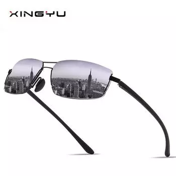 Европейские и американские модные поляризационные солнцезащитные очки без оправы для мужчин и женщин 1#