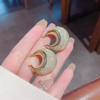 Европейские и американские модные серьги-кольца с сетчатым цирконом, женские темпераментные новые высококачественные серьги-серьги