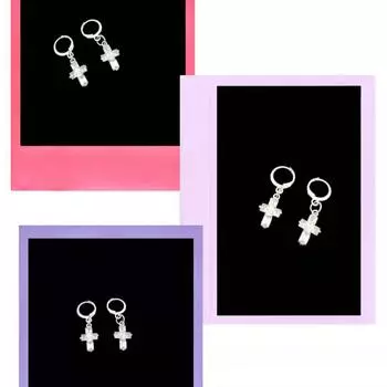 Европейские и американские модные серьги-кресты из циркония - модные прозрачные кресты-кольца для женщин