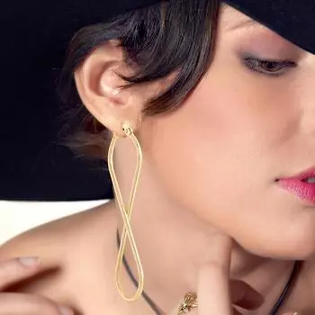 Европейские и американские модные серьги-подвески, неограниченное количество геометрических колец в форме восьмерки, золотые женские ретро-серьги, подарок на вечеринку