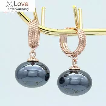 Европейские и американские модные серьги с имитацией большого хлебного жемчуга для женщин, свадебные украшения, винтажные серьги-подвески из розового золота 585 пробы