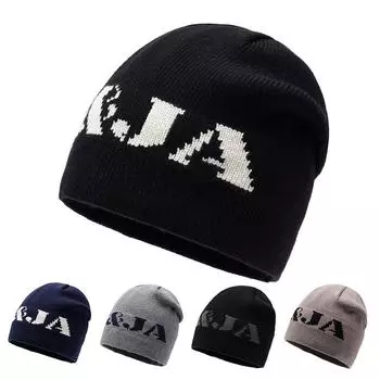 Европейские и американские модные шляпы женские утолщенные вязаные шапки шерстяные шапки спортивные шапки для холодного спорта головные уборы кепки пуловеры мужские One Size тёмно-синий