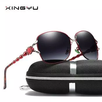 Европейские и американские модные женские поляризационные солнцезащитные очки для отдыха и вождения на открытом воздухе бежевый