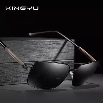 Европейские и американские мужские и женские модные красочные поляризованные солнцезащитные очки для вождения SILVER/BLUE