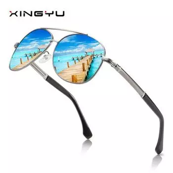 Европейские и американские мужские и женские модные поляризационные солнцезащитные очки для отдыха на открытом воздухе и вождения TEA/GOLD/TEA