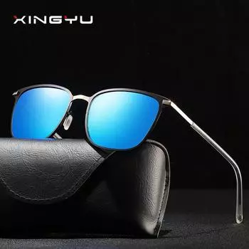 Европейские и американские мужские и женские модные металлические поляризованные солнцезащитные очки ночного видения чёрный