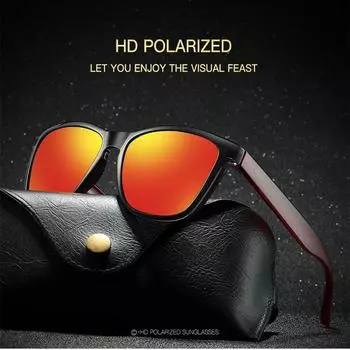 Европейские и американские мужские и женские модные поляризационные солнцезащитные очки для отдыха красный