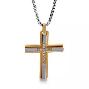 Европейские и американские мужские ожерелья с крестом из титановой стали, ювелирные изделия 660*3mm