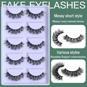 Европейские и американские накладные ресницы 3d трехмерные 5 пар имитационных ресниц мягкие перекрестные щипцы для завивки ресниц Y01