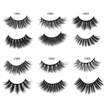 Европейские и американские 8d химические волокнистые накладные ресницы 2 пары многослойные трехмерные густые натуральные перекрестно-привитые ресницы