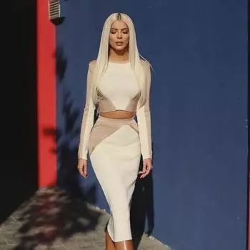 Европейские и американские облегающие женские юбки-бандажи - зимняя мода, дизайн бедер Medium абрикосовый