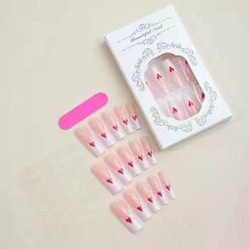 Европейские и американские очень длинные носимые патчи для ногтей с белым краем