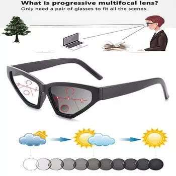 Европейские и американские очки для чтения с кошачьим глазом в ретро-полигональной оправе, фотохромные, прогрессивные, мультифокальные, с углом обзора от +0,75 до +4 +0.75 коричневый