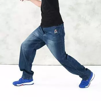 Европейские и американские осенне-зимние новые свободные, толстые и большие брюки для скейтбординга в стиле хип-хоп 2024 года 30 темно-синий