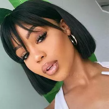 Европейские и американские парики женские короткие волосы бобо голова плоская челка пушистый натуральный африканский парик крышка светло-коричневого