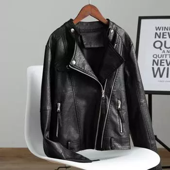 Европейские и американские персонализированные косые молнии женские модные кожаные, короткие с высокой талией и лацканами, облегающие пояса и тонкие S чёрный