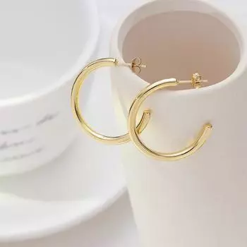 Европейские и американские персонализированные золотые серьги из титановой стали