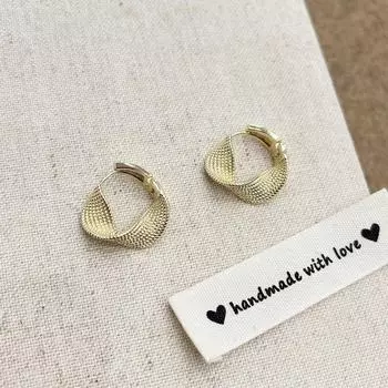 «Европейские и американские плиссированные серьги-витки — уникальный дизайн, холодный стиль, универсальные» AE094