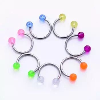 Европейские и американские популярные ювелирные изделия с проколами, флеш-таблетки, кольцо в носу, нагрудное кольцо, акриловый шарик, C-образные серьги, кольца для пупка и живота. зелёный