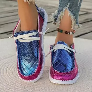 Европейские и американские повседневные туфли-одиночки, весенние и осенние, с круглым носком, завязанные, парусиновые, с плоской подошвой, удобные женские туфли 36 синий
