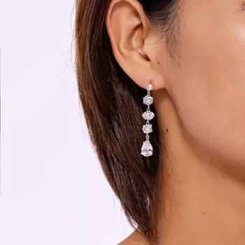 Европейские и американские позолоченные серьги-кисточки из циркония — роскошный дизайн высокого класса для банкетов и вечеринок TE01074