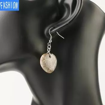 Европейские и американские преувеличенные ювелирные изделия, натуральные хризантемы, оригинальные серьги в форме сердца с кристаллами, индивидуальные трендовые женские серьги Heart