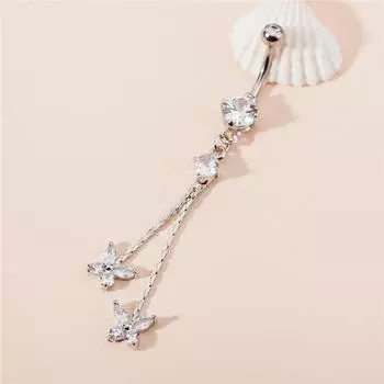 Европейские и американские проколы, ювелирные изделия, вермикулит, бабочка, струящийся пупок, ногти, две бабочки, материалы из нержавеющей стали белый