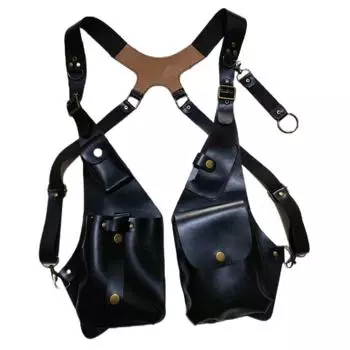 Европейские и американские ретро кожаные ремни подмышечная сумка мужская уличная сумка для мобильного телефона реквизит для косплея на Хэллоуин чёрный