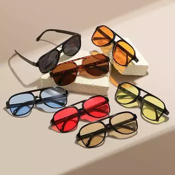 Европейские и американские ретро-очки с двойным лучом, новые модные персонализированные большие оправы, такие же солнцезащитные очки-жабы