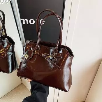 Европейские и американские ретро сумки большой вместимости женские сумки модные повседневные сумки-тоут трендовые сумки через плечо красный