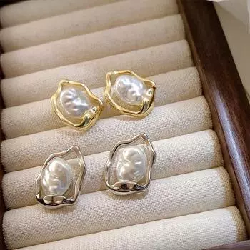 Европейские и американские роскошные нишевые жемчужные серьги, женские высококачественные серьги с универсальным темпераментом и цветами, серьги
