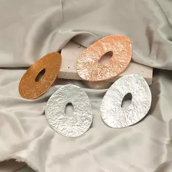 «Европейские и американские серьги из сплава неправильной овальной формы – модные женские украшения» золотой