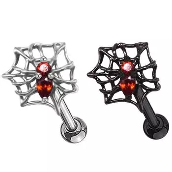 Европейские и американские серьги-пауки с красным цирконом