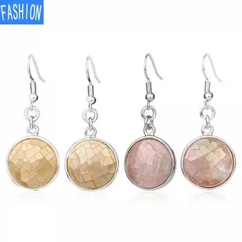 Европейские и американские серьги, темпераментные натуральные круглые серьги-ракушки, женские модные универсальные серьги жёлтый