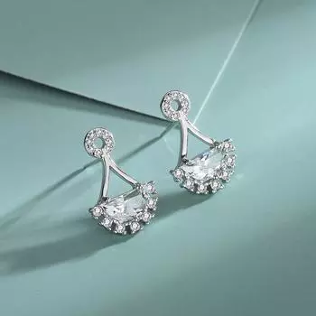 Европейские и американские серьги в стиле темперамента из стерлингового серебра 925 пробы с цирконием, элегантные женские серьги