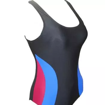 Европейские и американские сексуальные цельные купальники из нейлонового корсета с цветными блоками для похудения для женщин S