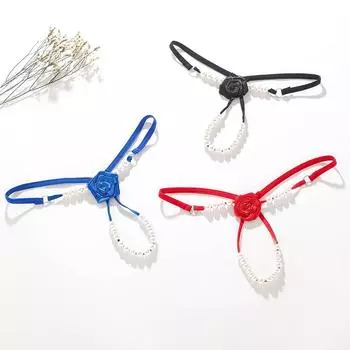 Европейские и американские сексуальные жемчужные массажные футболки-стринги Rose Thong женские с низкой талией, открытые прозрачные соблазнительные футболки F/M size (suitable for 1 foot 7-2 foot 4)