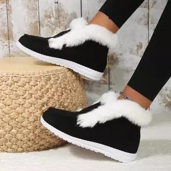 Европейские и американские шерстяные женские сапоги 2024 года, зимние новые замшевые сапоги с низким вырезом, теплые и удобные хлопковые туфли Plataforma 36 серый