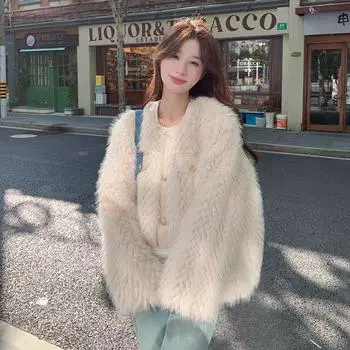 Европейские и американские шубы для женщин осень-зима высокого класса, богатая дочь, стиль знаменитостей, женское зимнее пальто для молодежи S [85-50 kg]