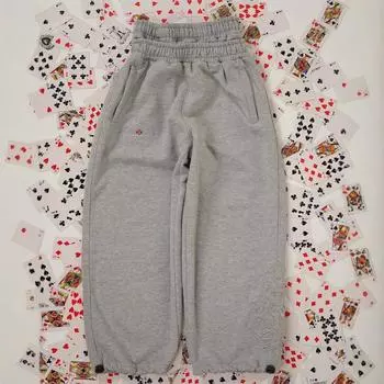 Европейские и американские спортивные брюки свободного кроя в уличном стиле Y2K с двойной талией и вышивкой на шнурке S