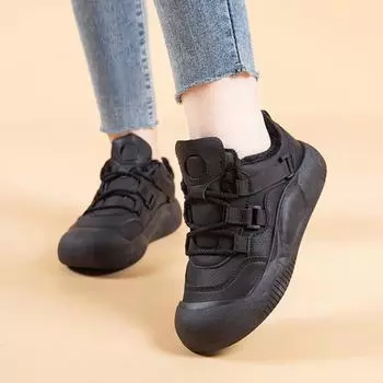 Европейские и американские теплые папины туфли женские 2024 осень и зима новые толстые подошвы плюшевые повседневные спортивные туфли кроссовки на платформе 35 коричневый