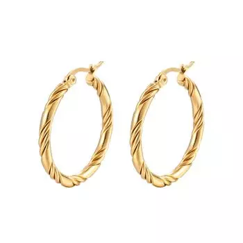 Европейские и американские трендовые витые серьги-кольца из нержавеющей стали - простой женский дизайн из титановой стали 316 Three in one MS-023