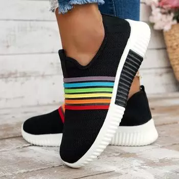 Европейские и американские туфли большого размера с плетеной подошвой 2024 года, повседневные спортивные туфли на плоской подошве, удобные и легкие, а также импортные ленивые туфли 37 чёрный