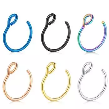 Европейские и американские U-образные серьги из нержавеющей стали для носа, бровей, ногтей, проколы, ювелирные изделия синий
