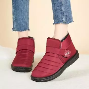 Европейские и американские удобные зимние ботинки 2024 года, новые теплые длинные плюшевые антигоризонтальные ботинки с щиколоткой Zapatos De Mujer 36 чёрный